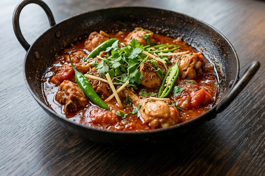 Shinwari Chicken Karahi and curries at Chutney Express Edmonton